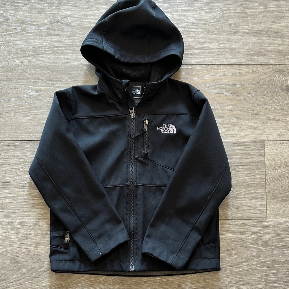 The North Face Kids Black Hooded Softshell Jacket